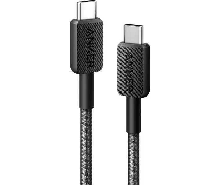 Фото - кабель та перехідник Кабель ANKER 322 Type-C/Type-C 0.9m Nylon (A81F5G11) чорний