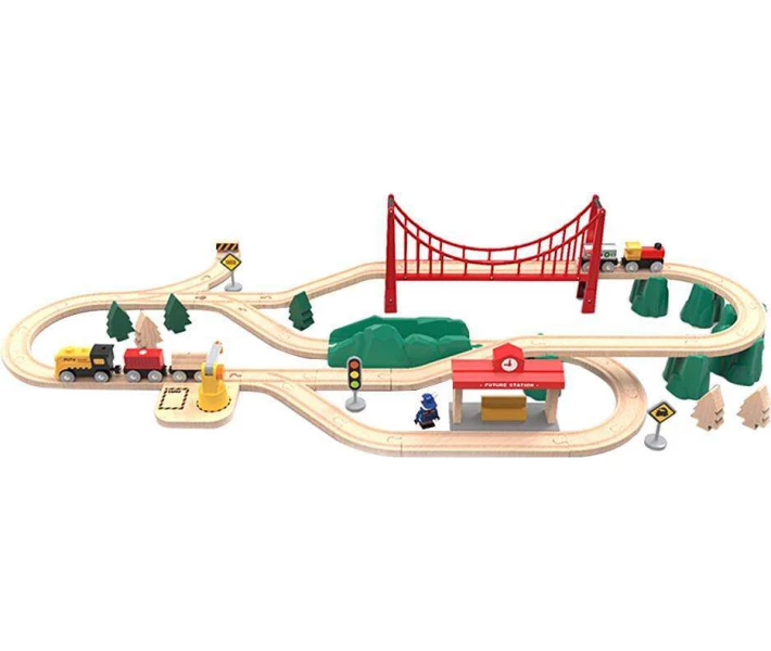 Фото - дитячий конструктор Конструктор дерев'яний Залізниця Mi MITU Toy Train Set