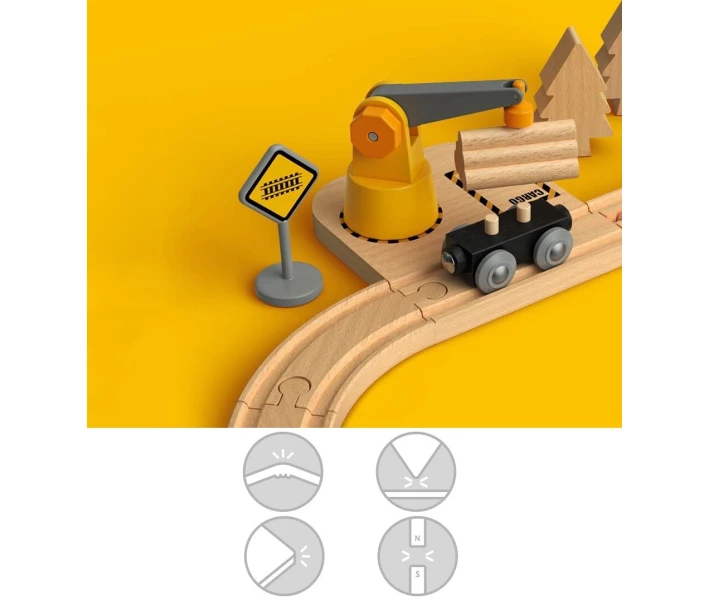 Фото - дитячий конструктор Конструктор дерев'яний Залізниця Mi MITU Toy Train Set