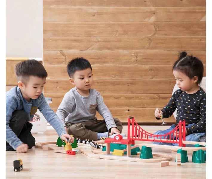 Фото - дитячий конструктор Конструктор дерев'яний Залізниця Mi MITU Toy Train Set