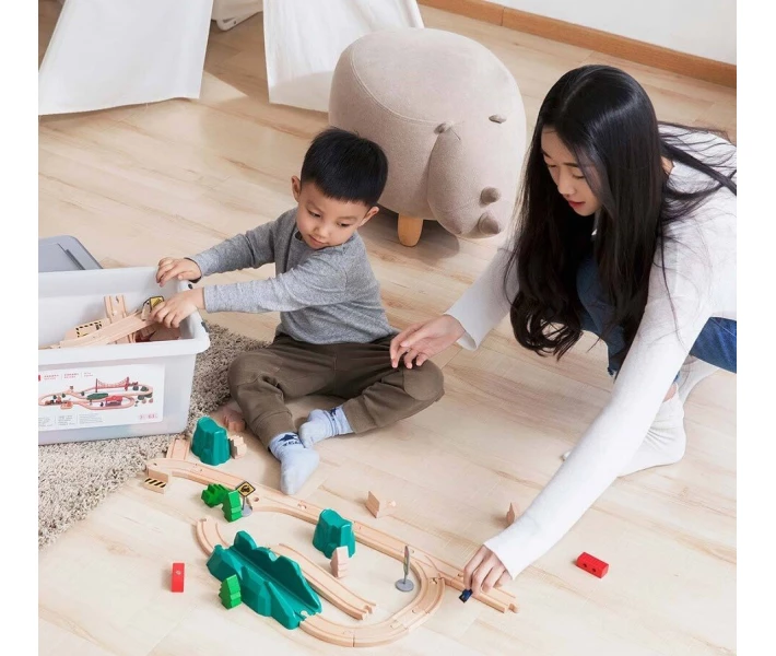 Фото - дитячий конструктор Конструктор дерев'яний Залізниця Mi MITU Toy Train Set