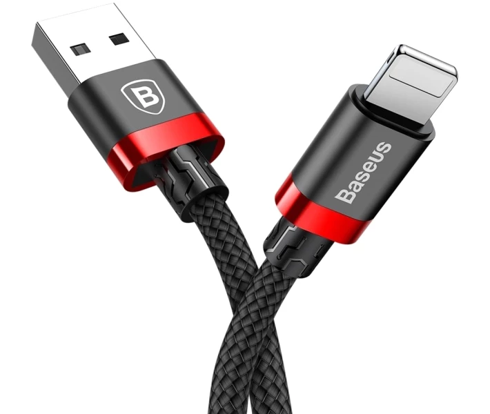 Фото - кабель та перехідник Кабель Baseus USB to Lightning2.4A1m(CALKLF-B19) червоно/чорний