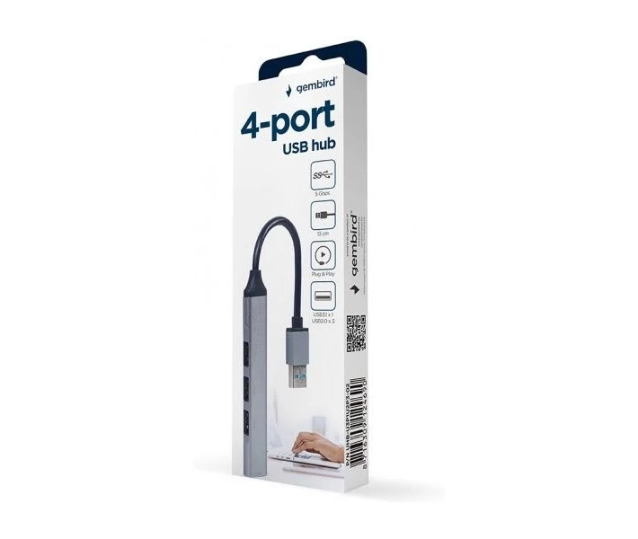 Фото - кардрідер Концентратор USB2.0 Gembird Metal Grey UHB-U3P1U2P3-02