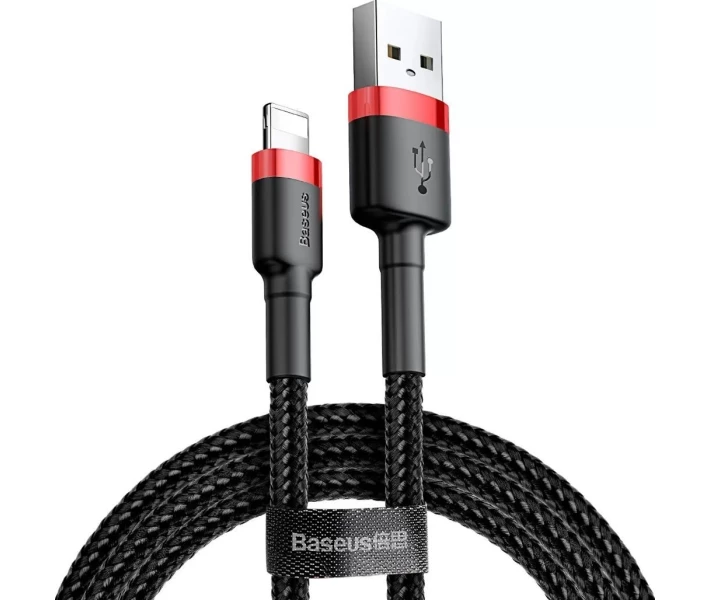 Фото - кабель та перехідник Кабель Baseus USB to Lightning 1.5A 2m (CALKLF-C19) червоний/чорний