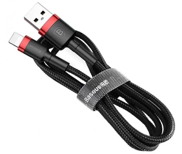 Фото - кабель та перехідник Кабель Baseus USB to Lightning 1.5A 2m (CALKLF-C19) червоний/чорний