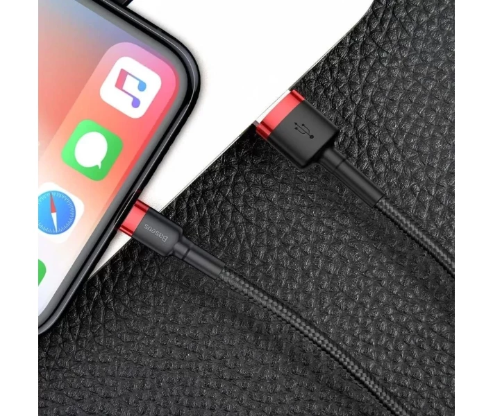 Фото - кабель та перехідник Кабель Baseus USB to Lightning 1.5A 2m (CALKLF-C19) червоний/чорний