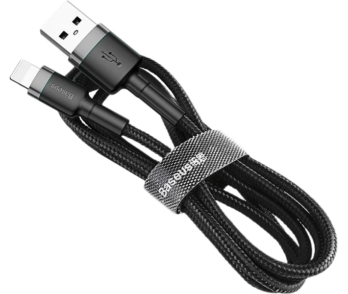 Фото - кабель та перехідник Кабель Baseus USB to Lightning 1.5A 2m (CALKLF-HG1) сірий/чорний