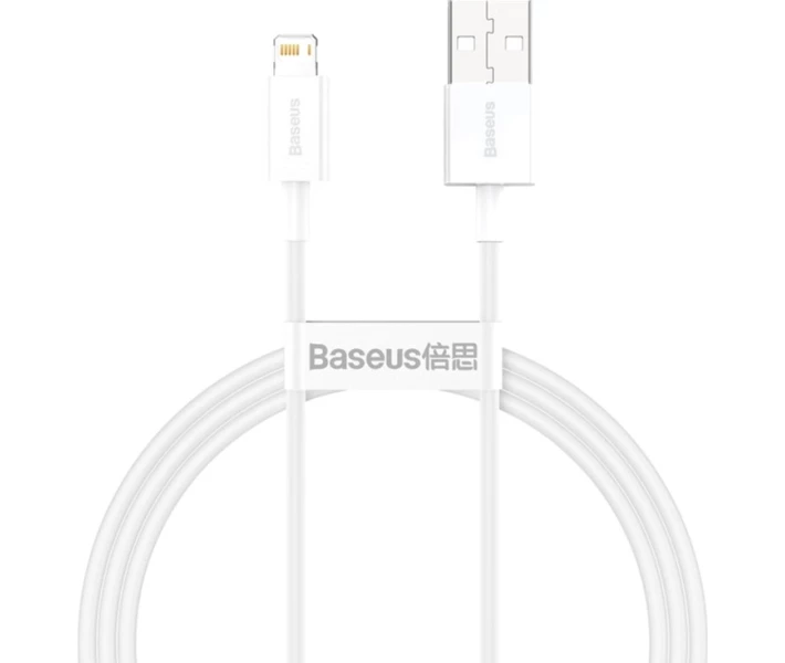 Фото - кабель та перехідник Кабель Baseus USB to Lightning 2.4A 1.5m (CALYS-B02) білий