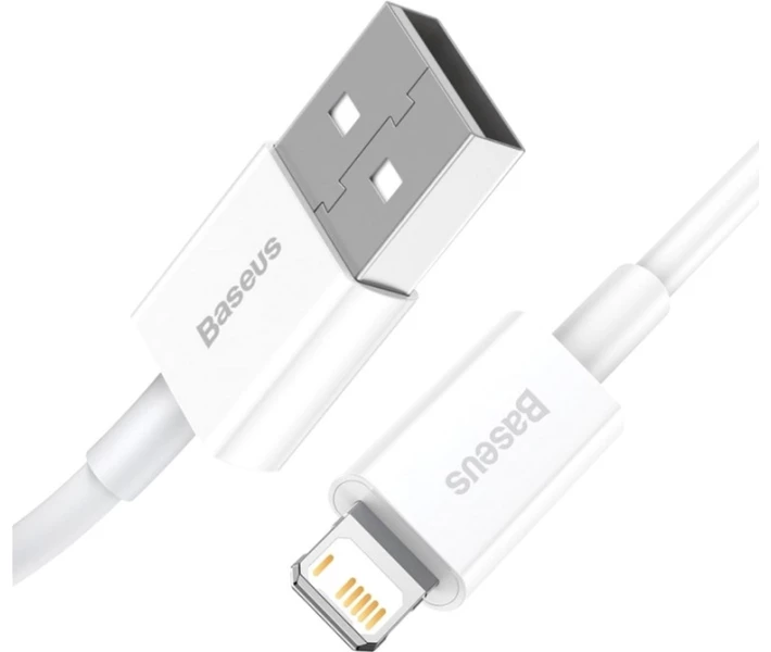 Фото - кабель та перехідник Кабель Baseus USB to Lightning 2.4A 1.5m (CALYS-B02) білий