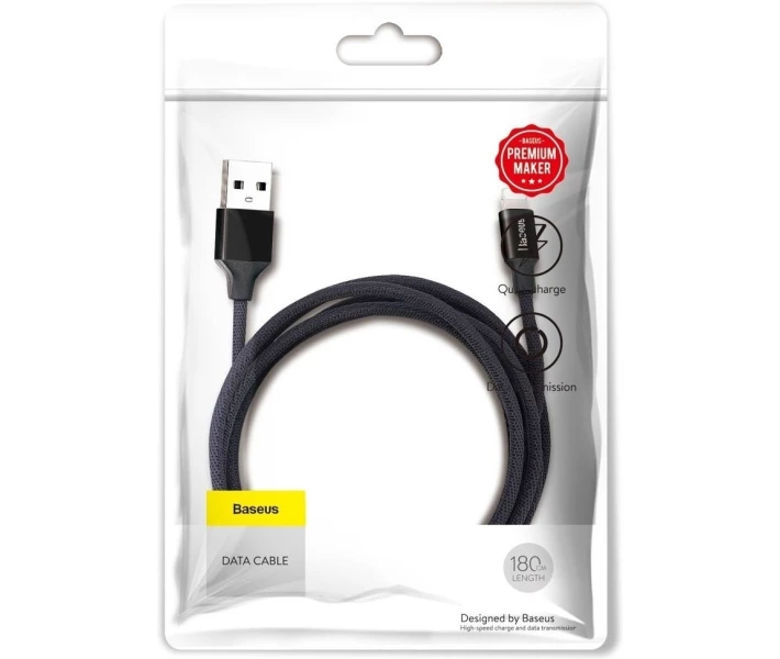 Фото - кабель та перехідник Кабель Baseus USB to Lightning 1.8m (CALYW-A01) чорний