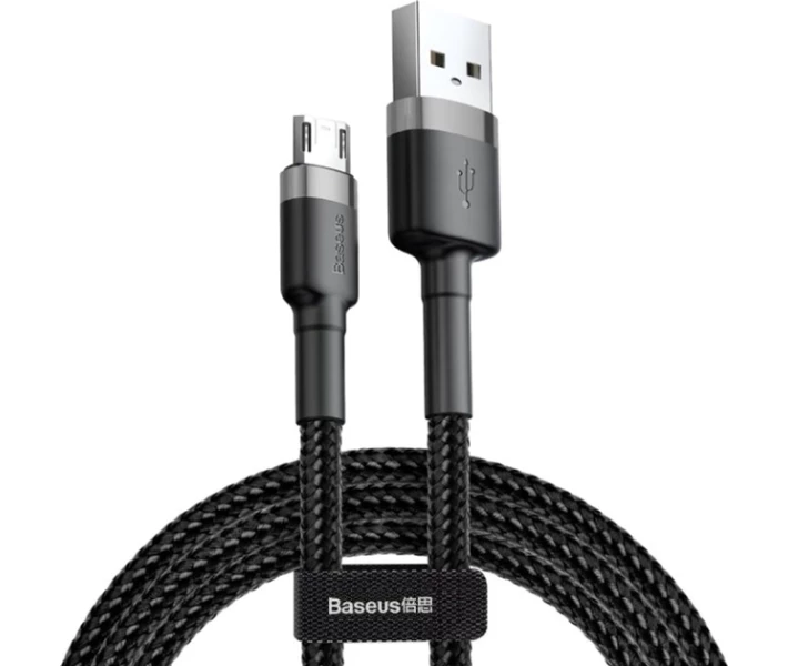 Фото - кабель та перехідник Кабель Baseus USB to Micro 2A 3m (CAMKLF-HG1) сіро/чорн