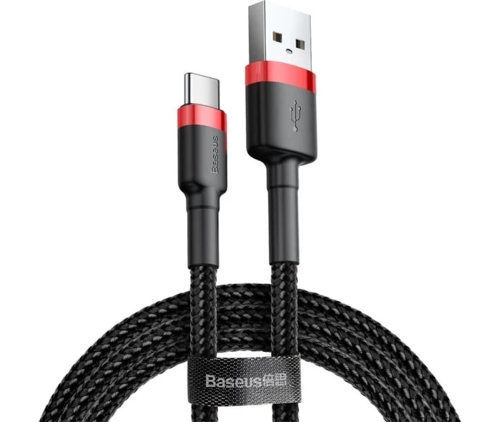 Фото - кабель та перехідник Кабель Baseus USB to Type-C 2A 3m (CATKLF-U91) черв/чорн