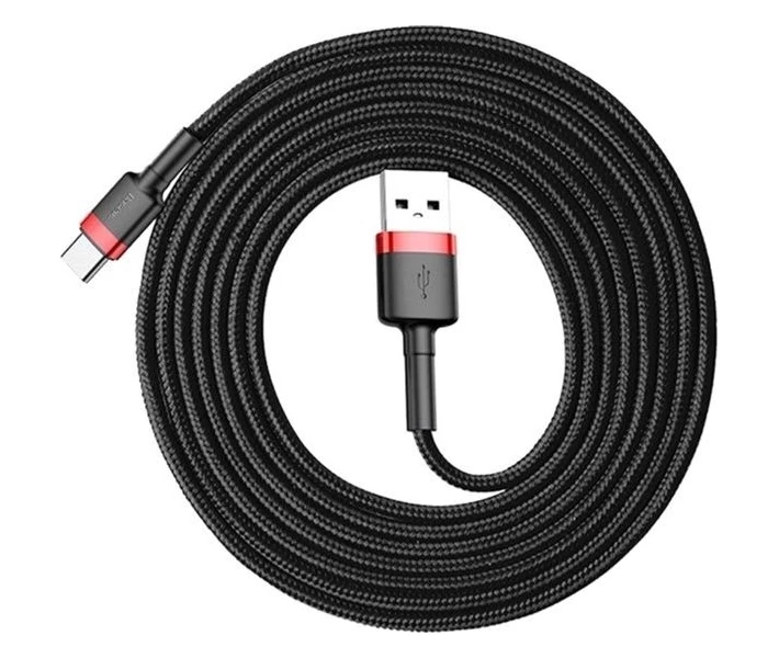 Фото - кабель та перехідник Кабель Baseus USB to Type-C 2A 3m (CATKLF-U91) черв/чорн