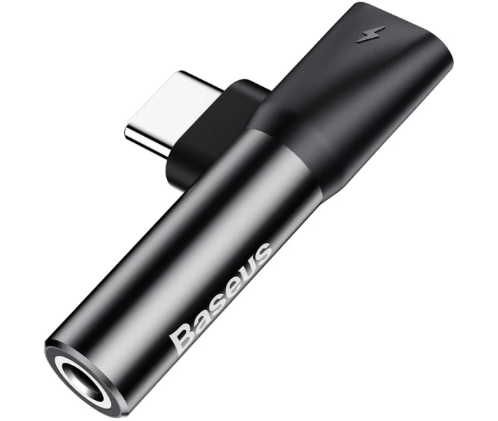 Фото - кабель та перехідник Адаптер AUX Baseus L41 Type-C to Type-C +3.5mm(CATL41-01)чор