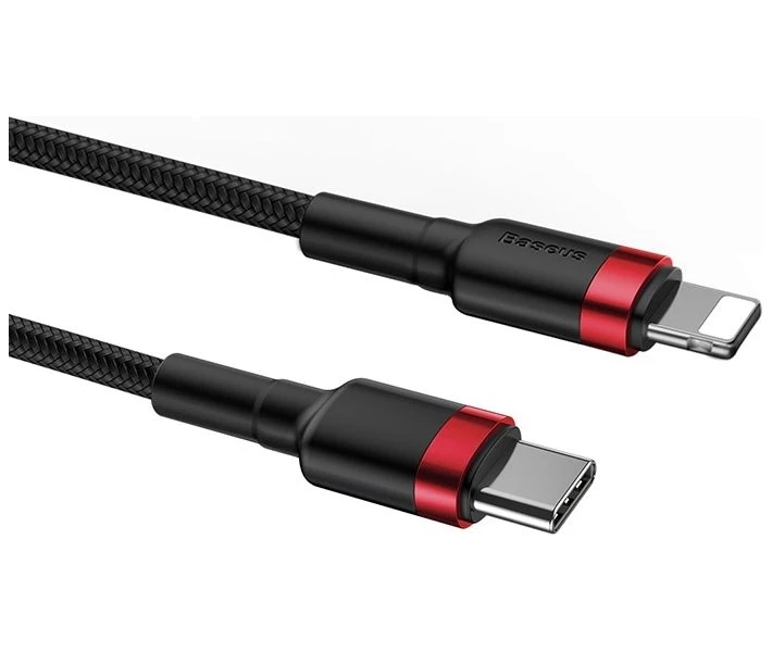 Фото - кабель та перехідник Кабель Baseus Type-C/Lightning PD 20W 1m(CATLKLF-91)черв/чор