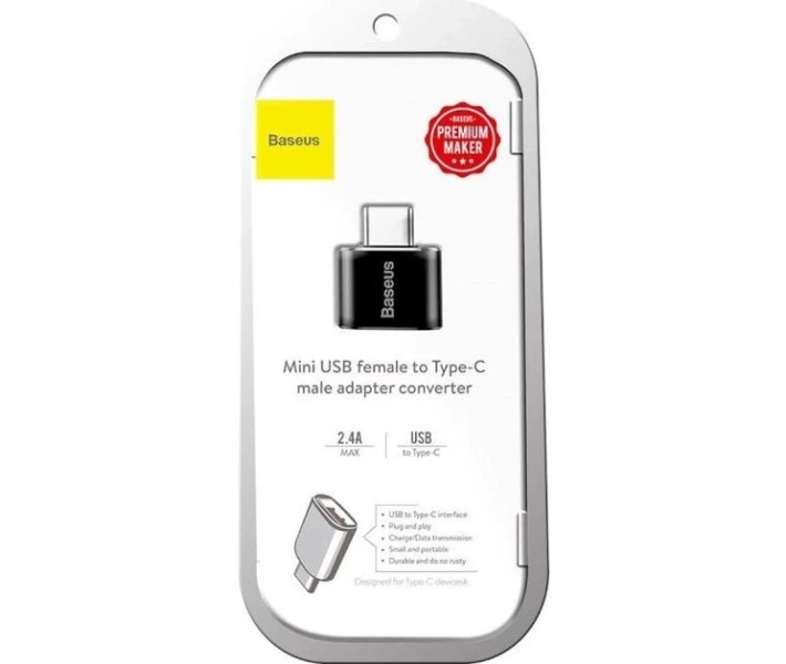 Фото - кабель та перехідник Адаптер Baseus Mini Type-C to USB (CATOTG-01) чорний