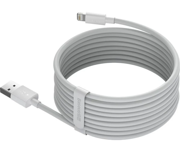 Фото - кабель та перехідник Кабель Baseus USB to Lightning 2.4A 1.5m (TZCALZJ-02) білий