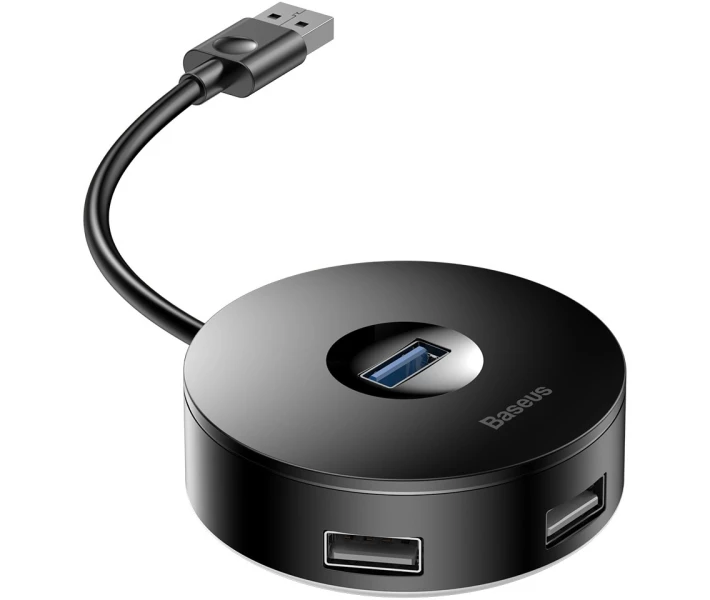 Фото - кардрідер Хаб-адаптер Baseus USB/USB3.0*1+USB2.0*3 10cm (CAHUB-F01) чорний