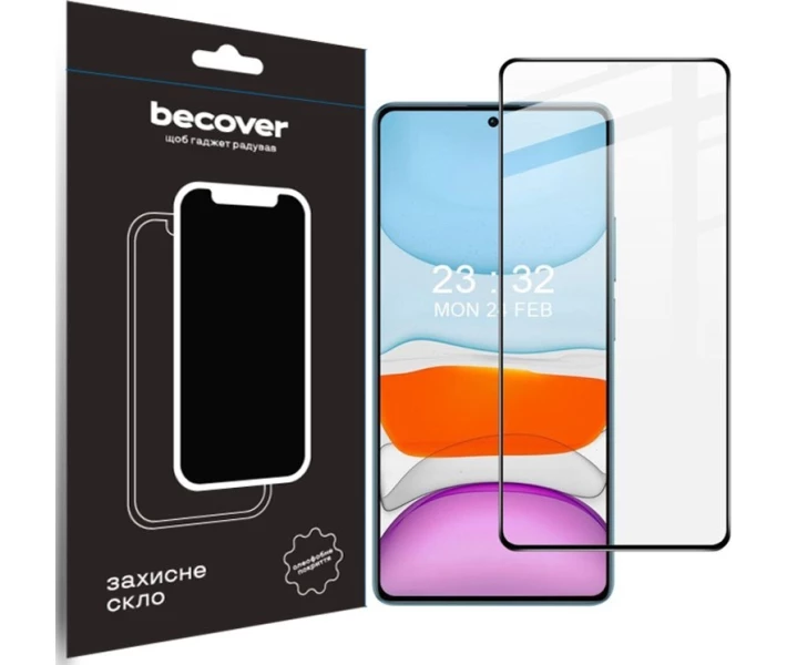 Фото - захисне скло для смартфона Захисне скло BeCover чорне (710363) для Xiaomi Redmi Note 13