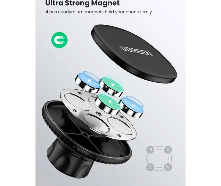 Фото - автомобільний тримач Автотримач UGREEN LP292 Magnetic Phone Holder for Car чор