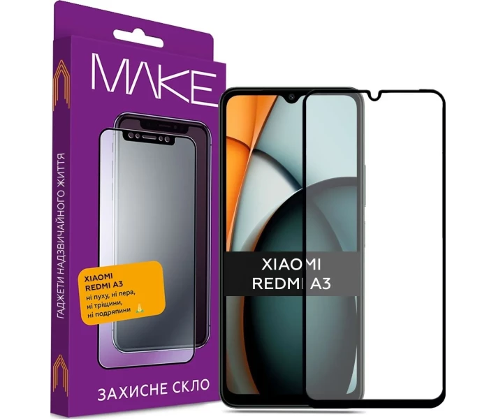 Фото - захисне скло для смартфона Захисне скло MAKE FC FG чорне для Xiaomi Redmi A3