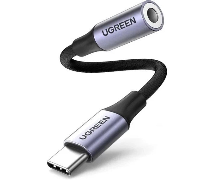 Фото - кабель та перехідник Перехідник UGREEN AV161 Type-C to 3.5mm 10см (80154) сірий