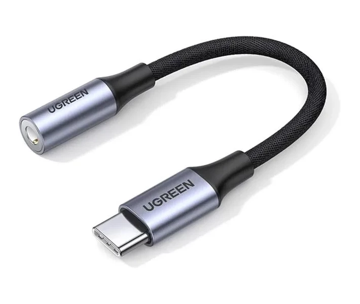 Фото - кабель та перехідник Перехідник UGREEN AV161 Type-C to 3.5mm 10см (80154) сірий