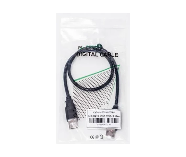 Фото - кабель та перехідник Кабель PowerPlant USB 2.0 AM- AM, 0.5м KD00AS1213