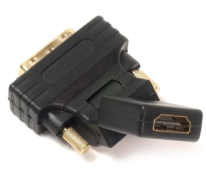 Фото - кабель та перехідник  -перехідник PowerPlant HDMI AF - DVI (24+1) AM, 360 градусів