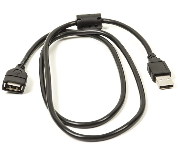 Фото - кабель та перехідник Кабель PowerPlant USB 2.0 AF – AM, 1.0 м, One ferrite