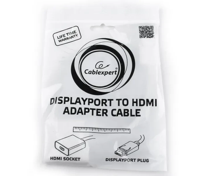Фото - кабель та перехідник Адаптер-переходник Cablexpert DisplayPort на HDMI (A-DPM-HDMIF-002-W)