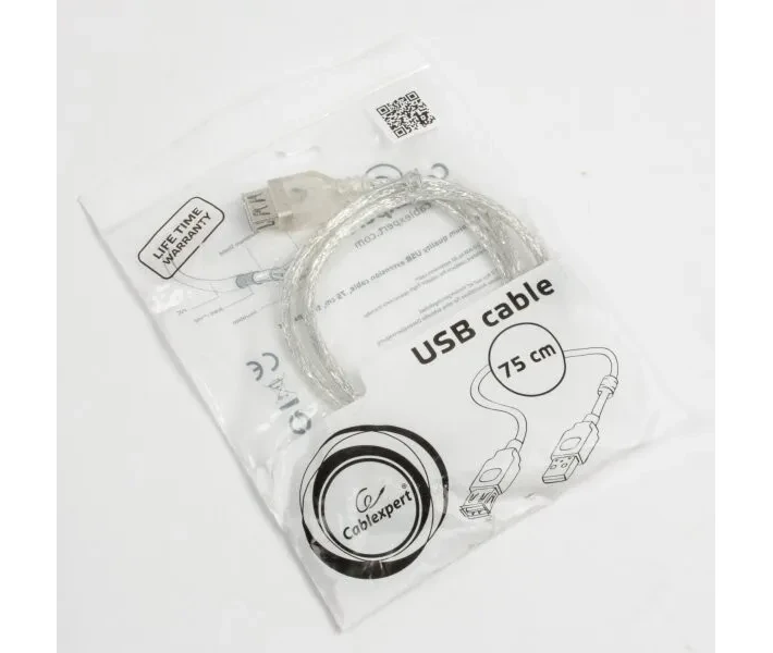 Фото - кабель та перехідник Удлинитель Cablexpert USB2.0, A-папа/А-мама, 0.75 м, феррит (CCF-USB2-AMAF-TR-0.75M)