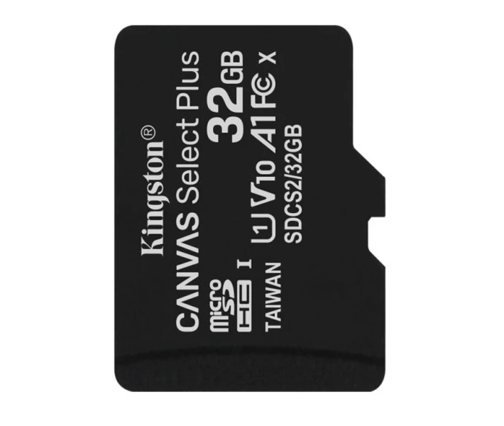 Фото - карту пам'яті Карта пам'яті Kingston 32GB microSDHC Canvas Select Plus 100R A1 C10 + SD адаптер (SDCS2/32GB)