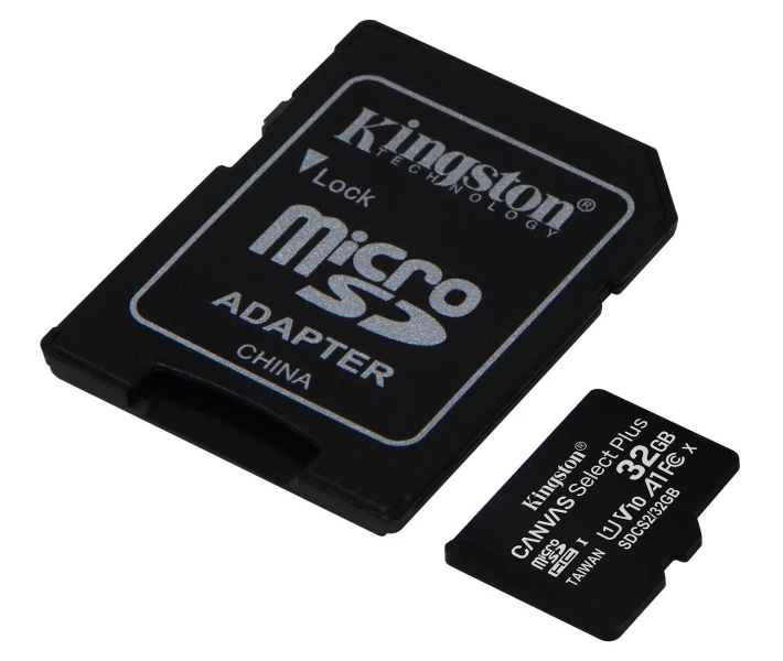 Фото - карту пам'яті Карта пам'яті Kingston 32GB microSDHC Canvas Select Plus 100R A1 C10 + SD адаптер (SDCS2/32GB)
