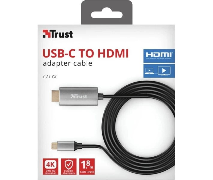 Фото - кабель та перехідник адаптер USB Type C - HDMI Trust Calyx 1.8м Black (23332)