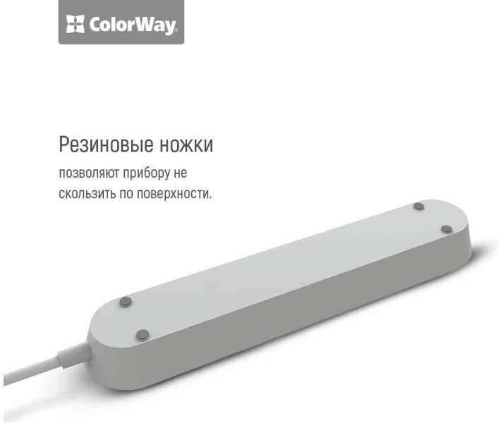 Фото - мережевий фільтр Мережевий фільтр ColorWay 1.8 м, 3 розетки, 3 USB Black (CW-CHU33B)