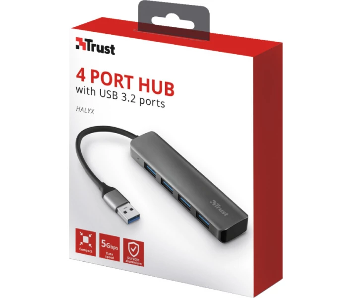 Фото - кардрідер USB3.1/Type-C Trust Halyx Aluminium (4-порта) (23327)