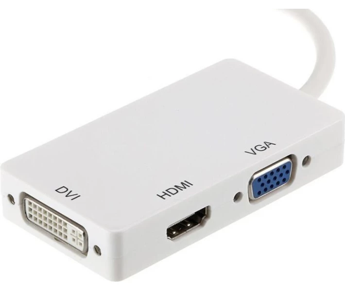 Фото - кабель та перехідник Кабель PowerPlant mini DisplayPort (Thunderbolt) - HDMI, DVI, VGA (3 в 1) CA910946