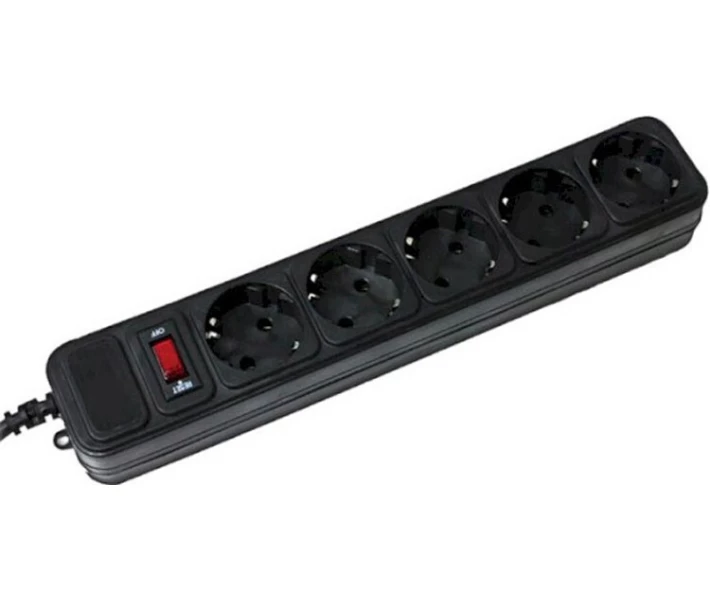 Фото - мережевий фільтр Мережевий фільтр Maxxter SPM5-G-6B 1.8 м, 5 розеток Black