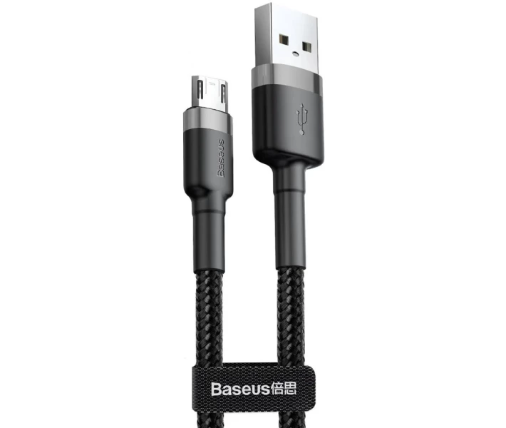 Фото - кабель та перехідник Кабель Baseus Cafule Cable USB to Micro 1.5A 2m Grey/Black (CAMKLF-CG1)