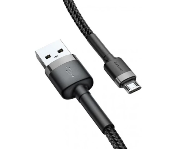 Фото - кабель та перехідник Кабель Baseus Cafule Cable USB to Micro 1.5A 2m Grey/Black (CAMKLF-CG1)