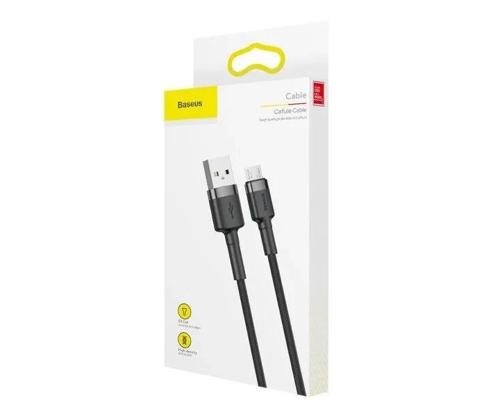 Фото - кабель та перехідник Кабель Baseus Cafule Cable USB to Micro 1.5A 2m Grey/Black (CAMKLF-CG1)