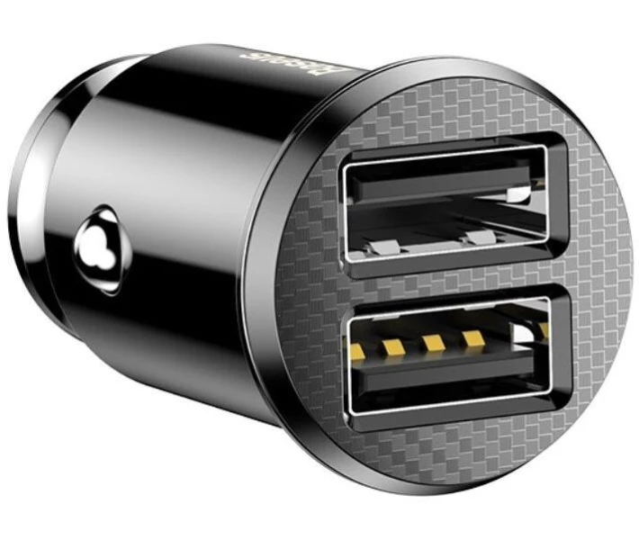 Фото - зарядний пристрій для телефону і планшета Зарядний пристрій Baseus Grain C Dual USB 5V 3.1A Black (CCALL-ML01)