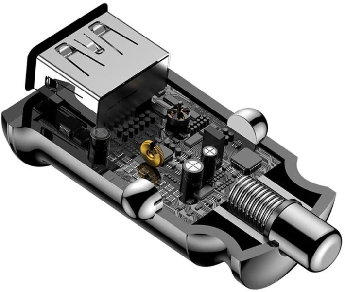 Фото - зарядний пристрій для телефону і планшета Зарядний пристрій Baseus Grain C Dual USB 5V 3.1A Black (CCALL-ML01)