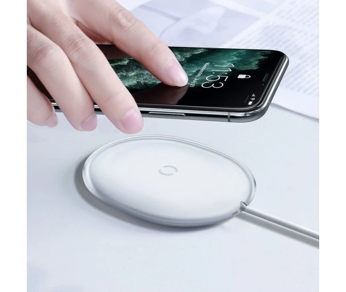 Фото - зарядний пристрій для телефону і планшета Зарядний пристрій Baseus Jelly Wireless Charger 15W White (WXGD-02)