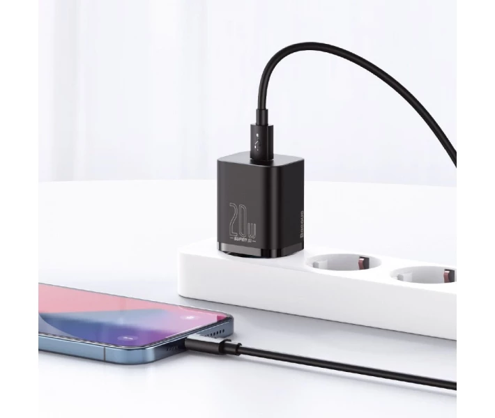 Фото - зарядний пристрій для телефону і планшета Зарядний пристрій Baseus 20W Super Si USB-C (TZCCSUP-B01) Black