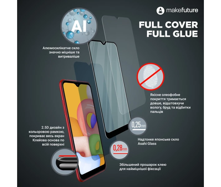 Фото - захисне скло для смартфона Захисне скло MakeFuture Full Cover Full Glue Black для Xiaomi Redmi Note 10 Pro