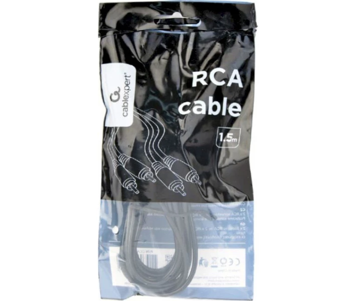 Фото - кабель та перехідник Кабель Cablexpert 2RCA-2RCA, 1.5м (CCAP-202-1.5M)