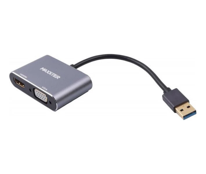 Фото - кабель та перехідник Адаптер Maxxter USB-A на HDMI/VGA (V-AM-HDMI-VGA)