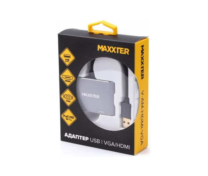 Фото - кабель та перехідник Адаптер Maxxter USB-A на HDMI/VGA (V-AM-HDMI-VGA)